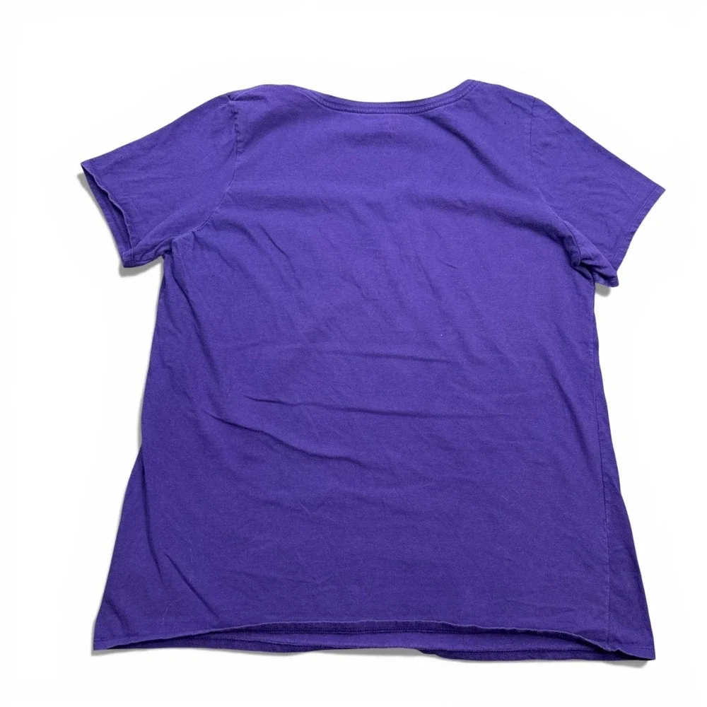 Nike Tee Shirt Top Womens Size Large Purple Center Logo Cotton‎ Athleisure